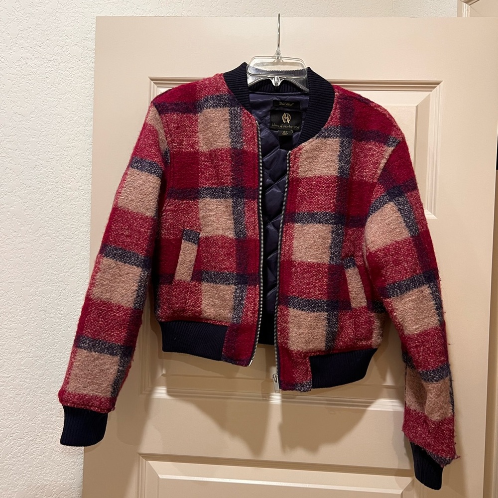 House of Harlow 1960 Pink and Blue Plaid Jacket